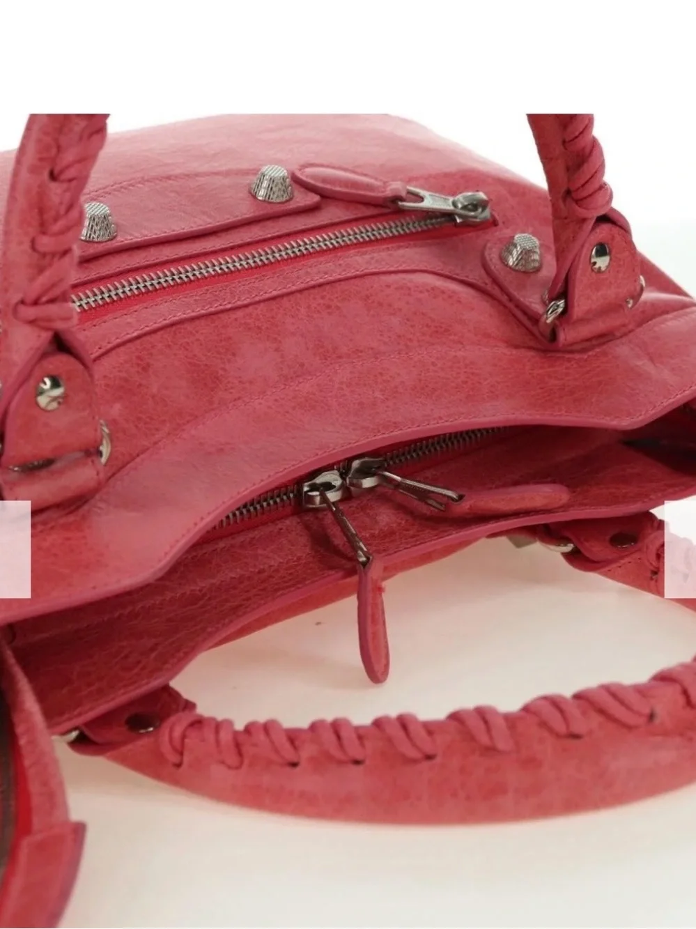 BALENCIAGA Giant Town Hand Bag Leather 2way Pink 240578 Auth am11459SAV